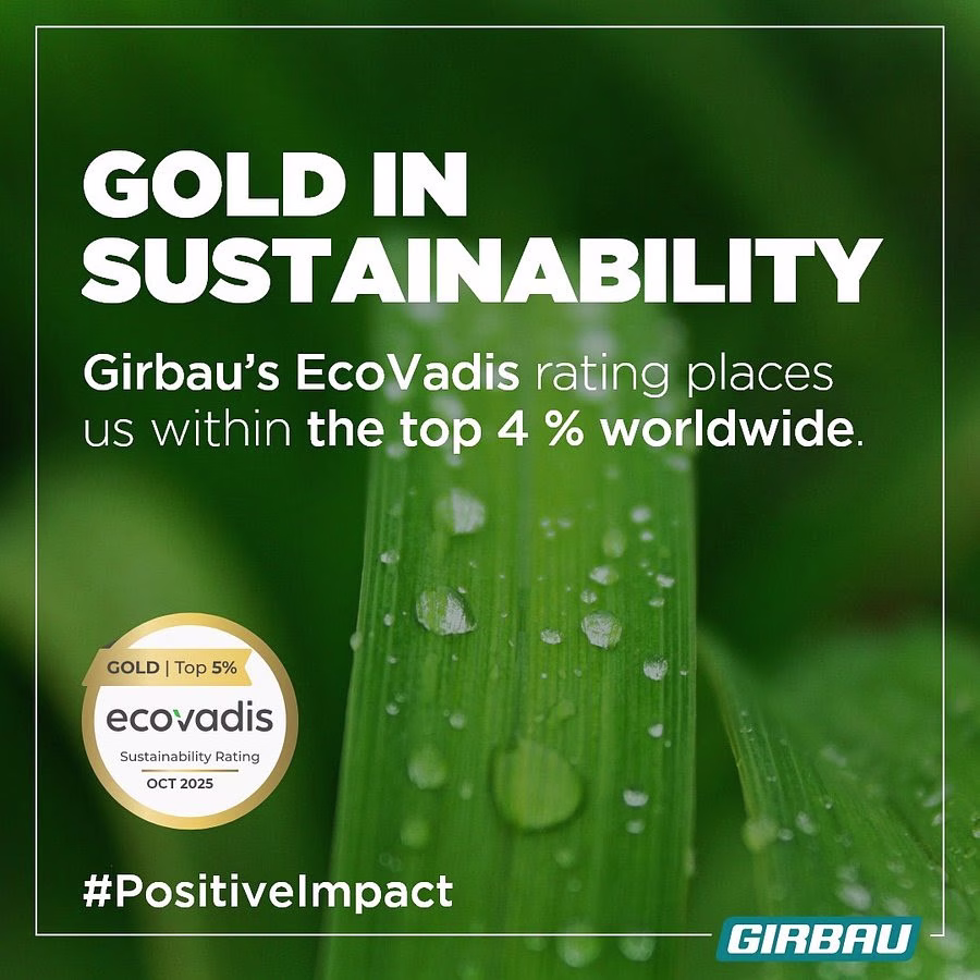 Girbau recibe la Medalla de Oro de EcoVadis por su desempeño en sostenibilidad